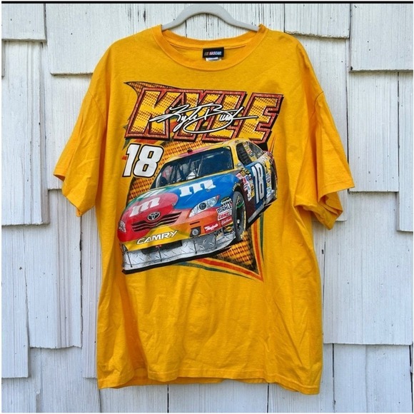 Nascar Other - NASCAR Kyle Busch Joe Gibbs Racing 18 M&Ms Yellow Graphic T-Shirt Mens XL 2010